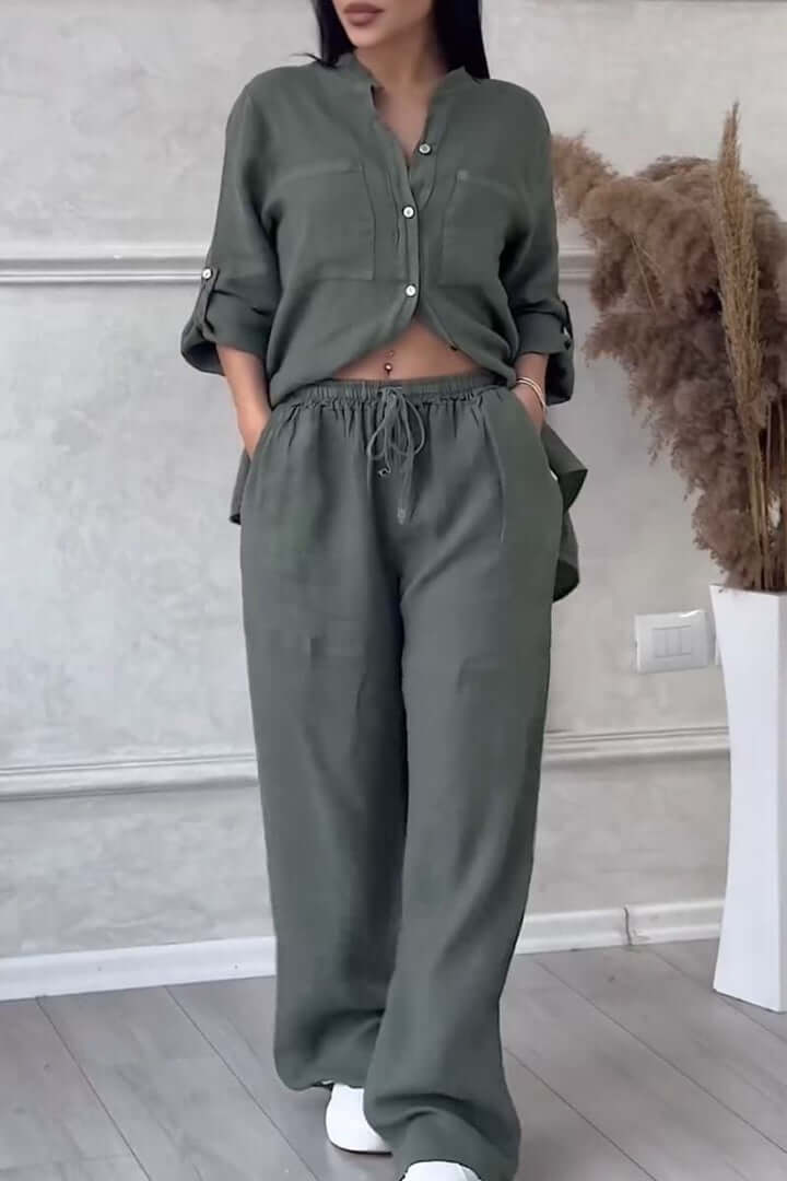 Lightweight Breathable Linen Pantsuit