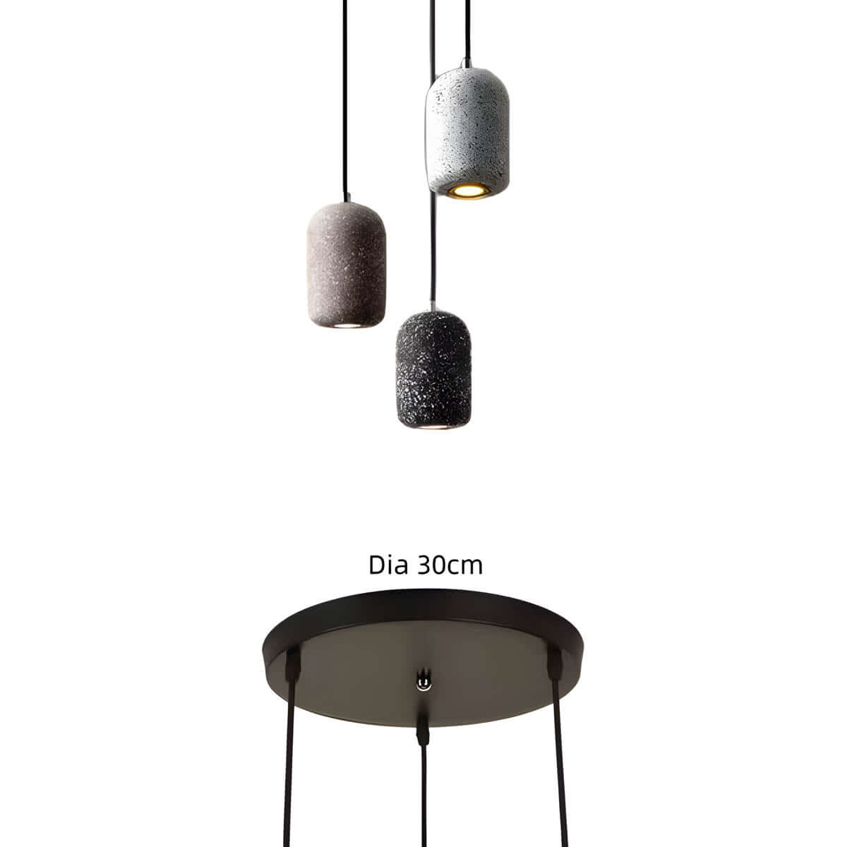 Rustic Metal Hanging Ceiling Light, 16cm Glass Shade