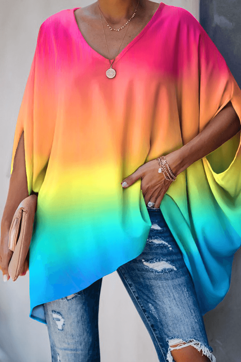 Relaxed Fit V Neck Ladies Tee