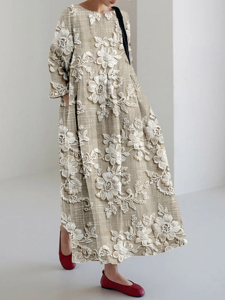 Anovia Floral Maxi Dress with Sleeves | Printed Maxi Dress for Women 2