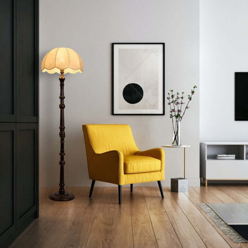 Classic Wood Table Lamp with Linen Shade - Luxivelle