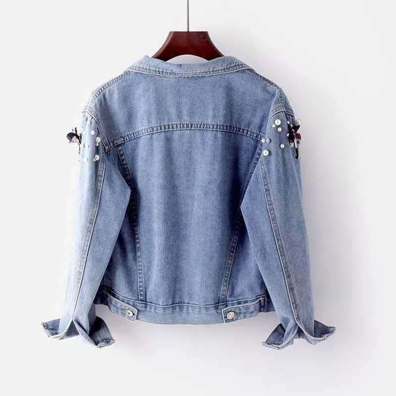 Casual Loose Fit Women's Jeans Jacket