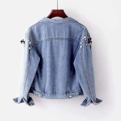 Casual Loose Fit Women's Jeans Jacket