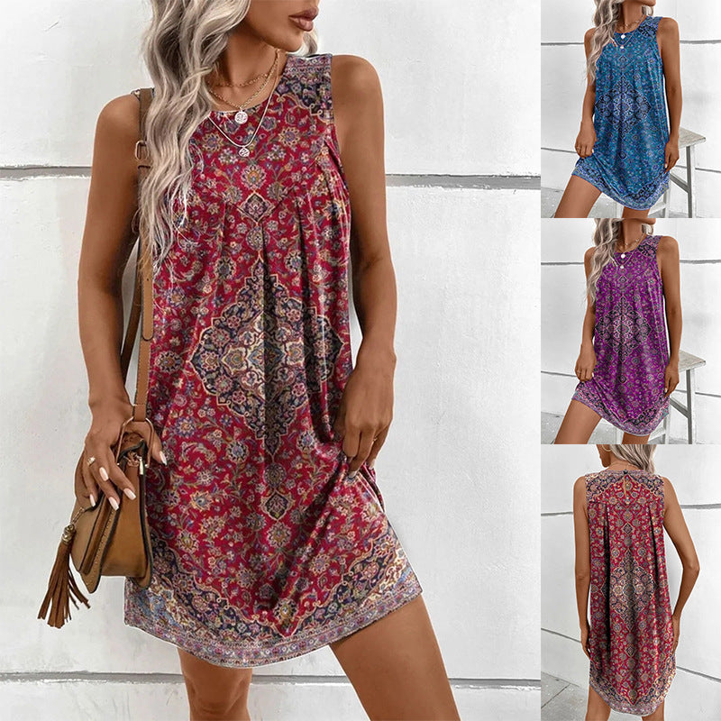 Chic Summer Mini Dress Lightweight Cotton Floral Print - Luxivelle