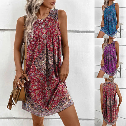 Chic Summer Mini Dress Lightweight Cotton Floral Print - Luxivelle