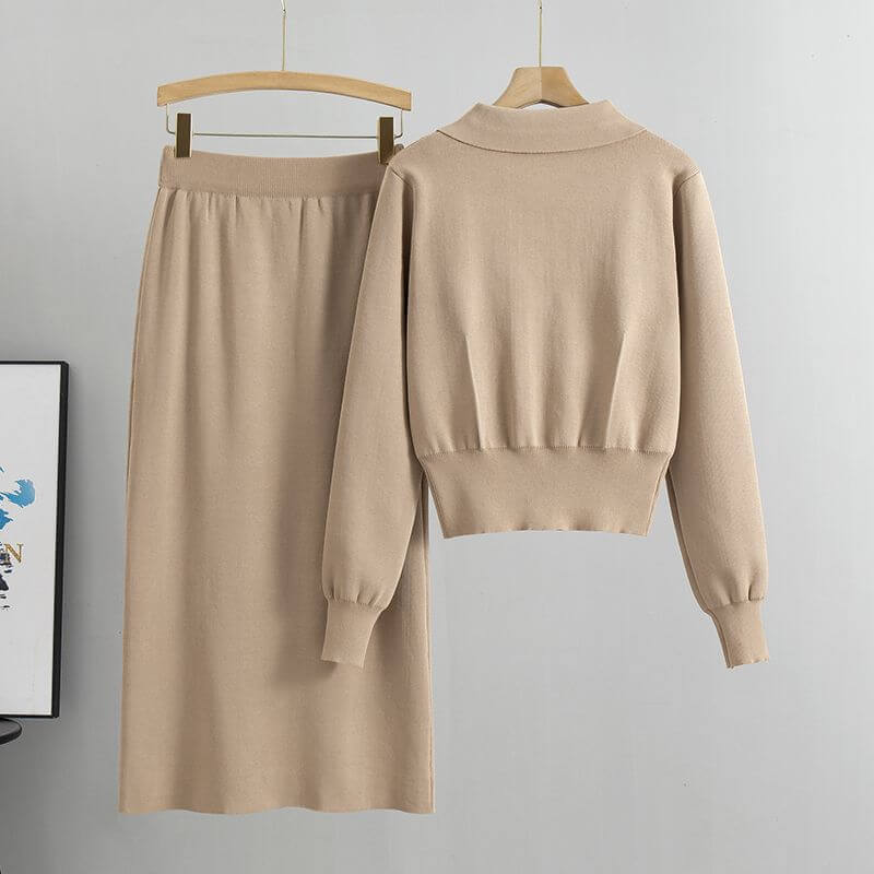 Ladies' Sweater Top and Flowy Maxi Skirt Set