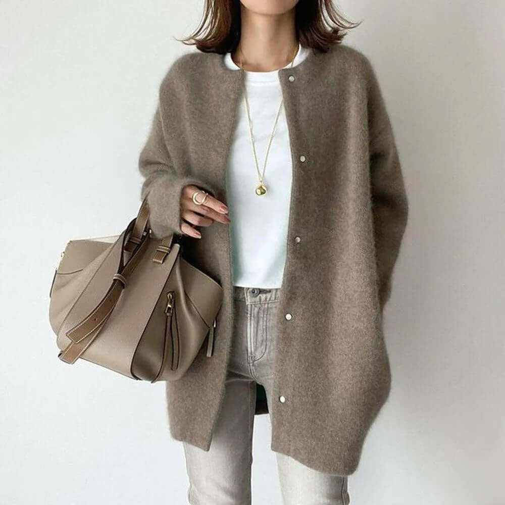 Cozy Ladies Button Front Sweater