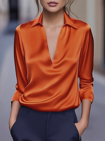 High Quality V Neck Women's Blouse
