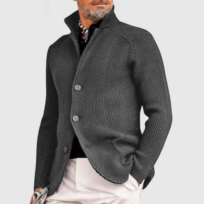 Cozy Mens Crew Neck Sweater with Pockets