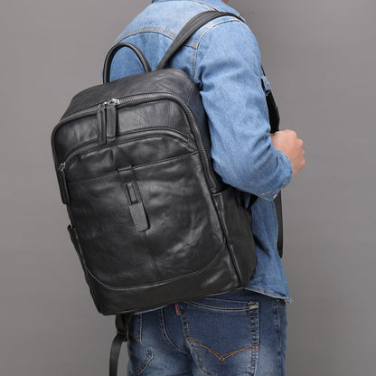 Premium Travel Leather Laptop Backpack