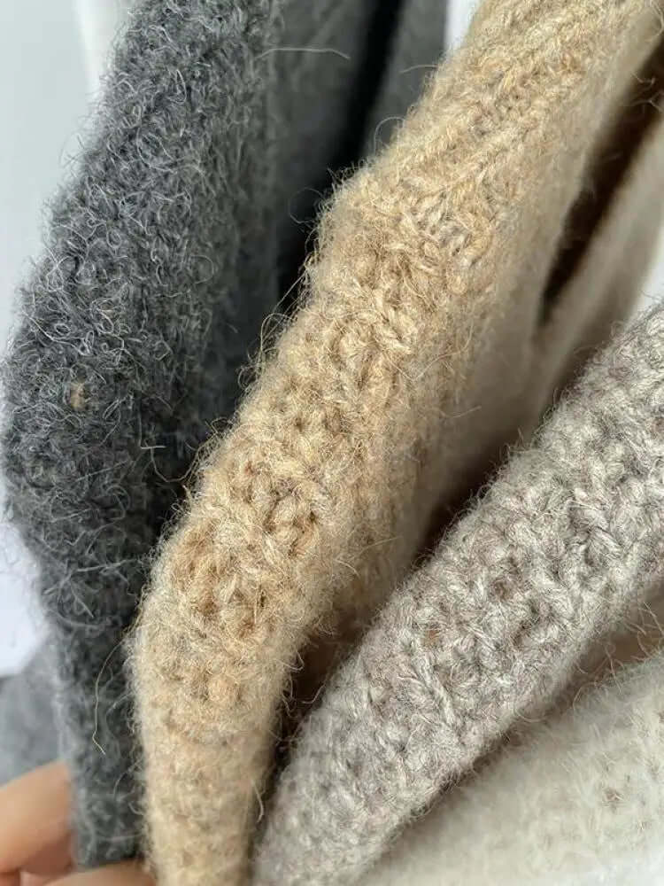 Cozy Large Cable Knit Women's Sweater