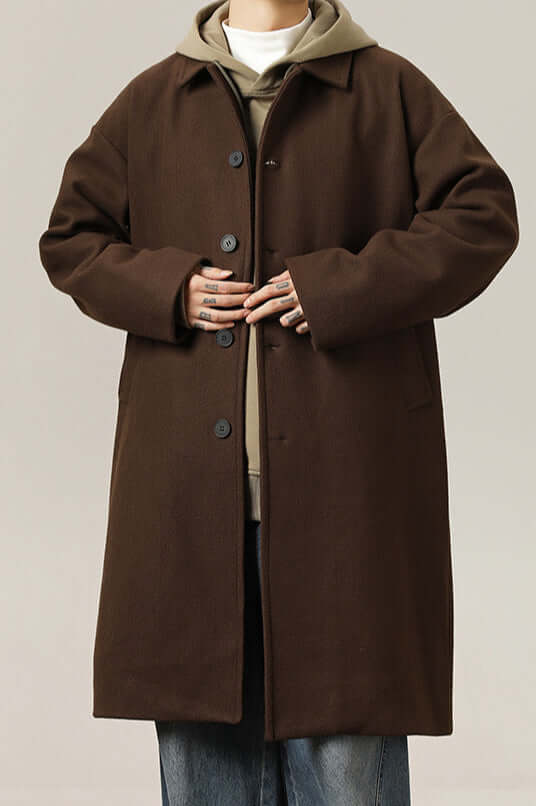 Men's Warm Large Tweed Winter Coat