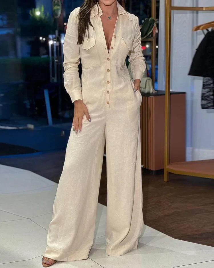 Chic Strapless Flowy Jumpsuit - Luxivelle