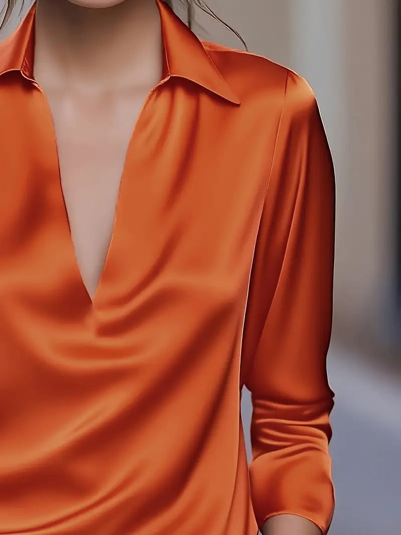 High Quality V Neck Women's Blouse