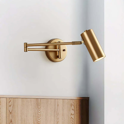 Flexible Brushed Steel LED Wall Light with Arm