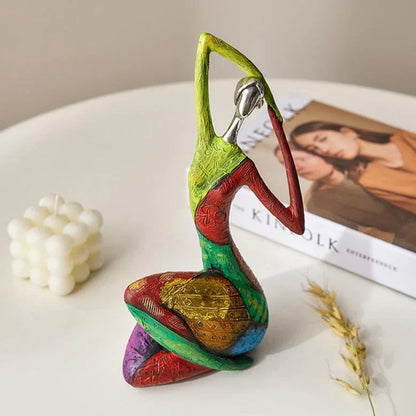 Colourful Female Figurine Resin Art Sculpture for Home