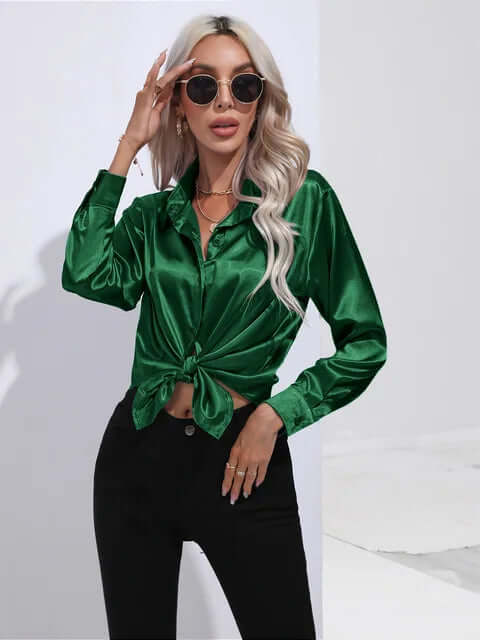 Ladies Soft Flowy Long Sleeve Shirt