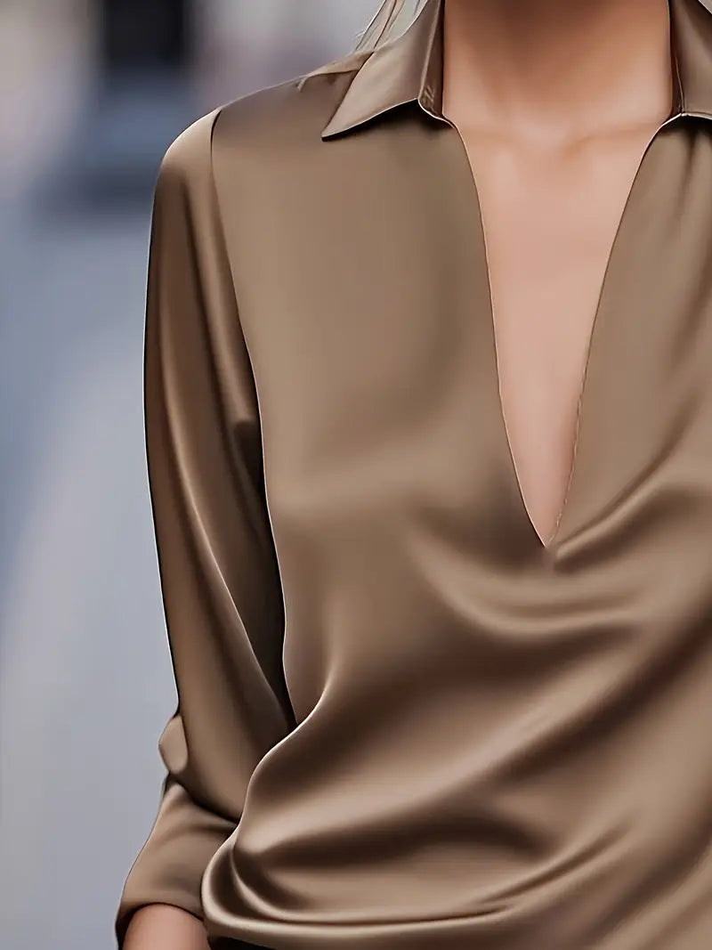High Quality V Neck Women's Blouse