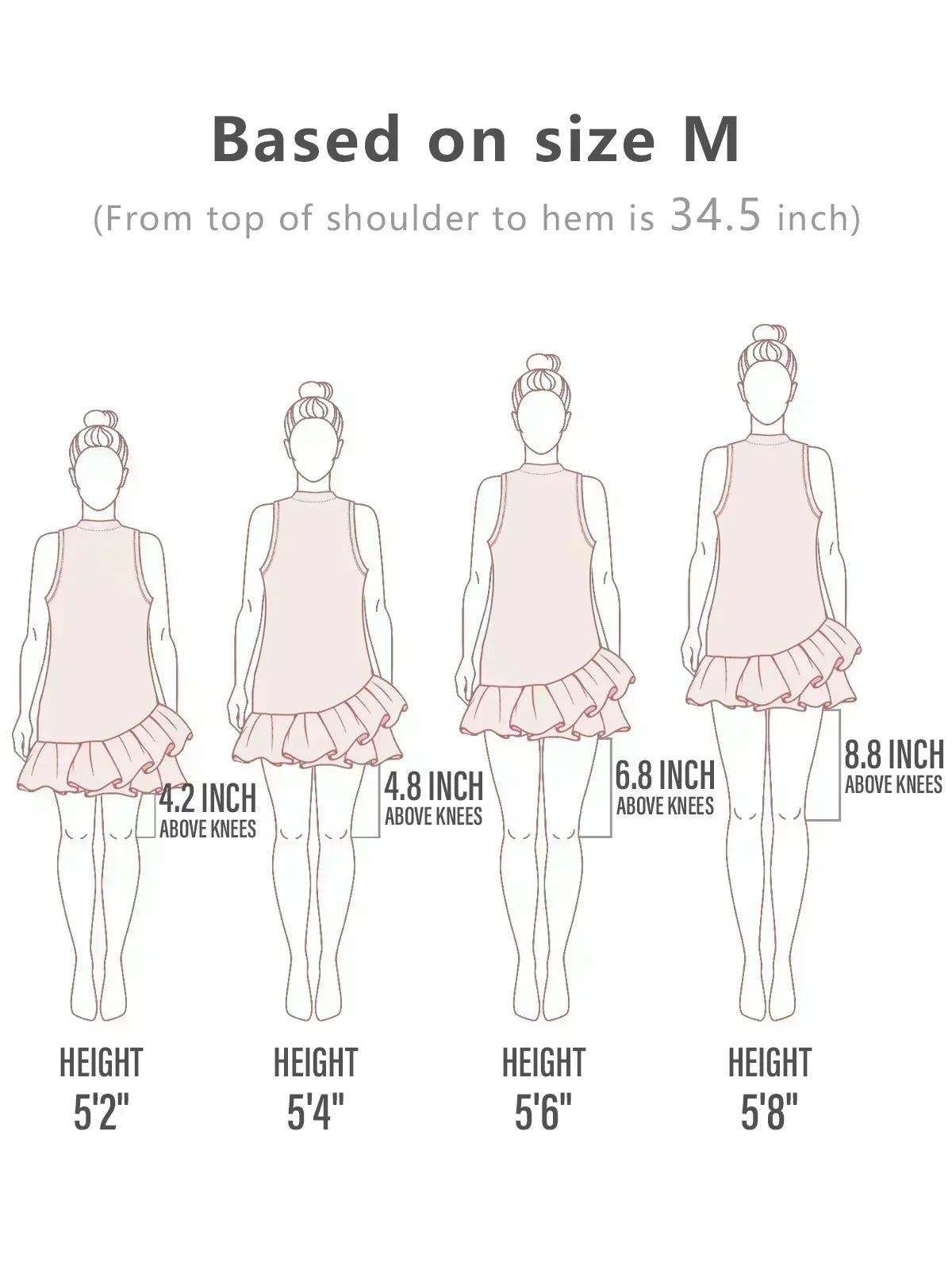 Women's Athletic Ruffled 34.5 Inch Golf Tennis Dress