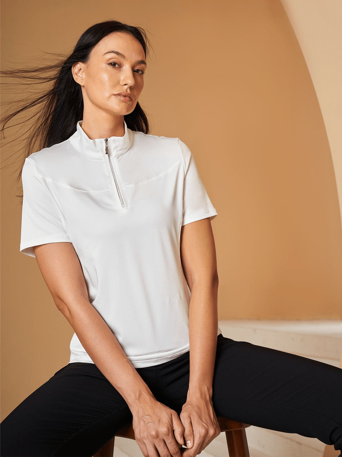 Premium Golf Quarter Zip UPF 50+ Polo Shirt