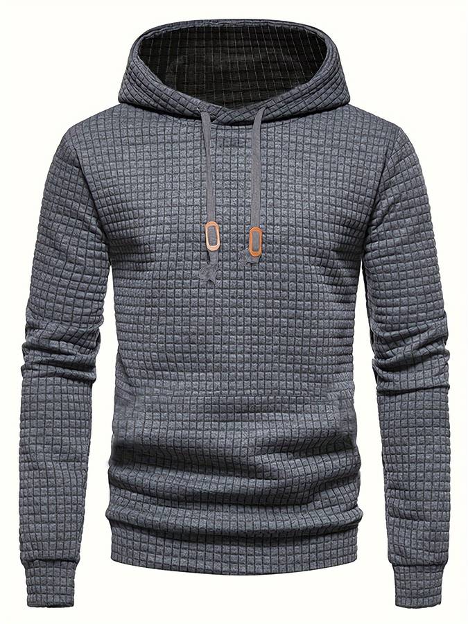 Casual Textured Hooded Sweatshirt for Men