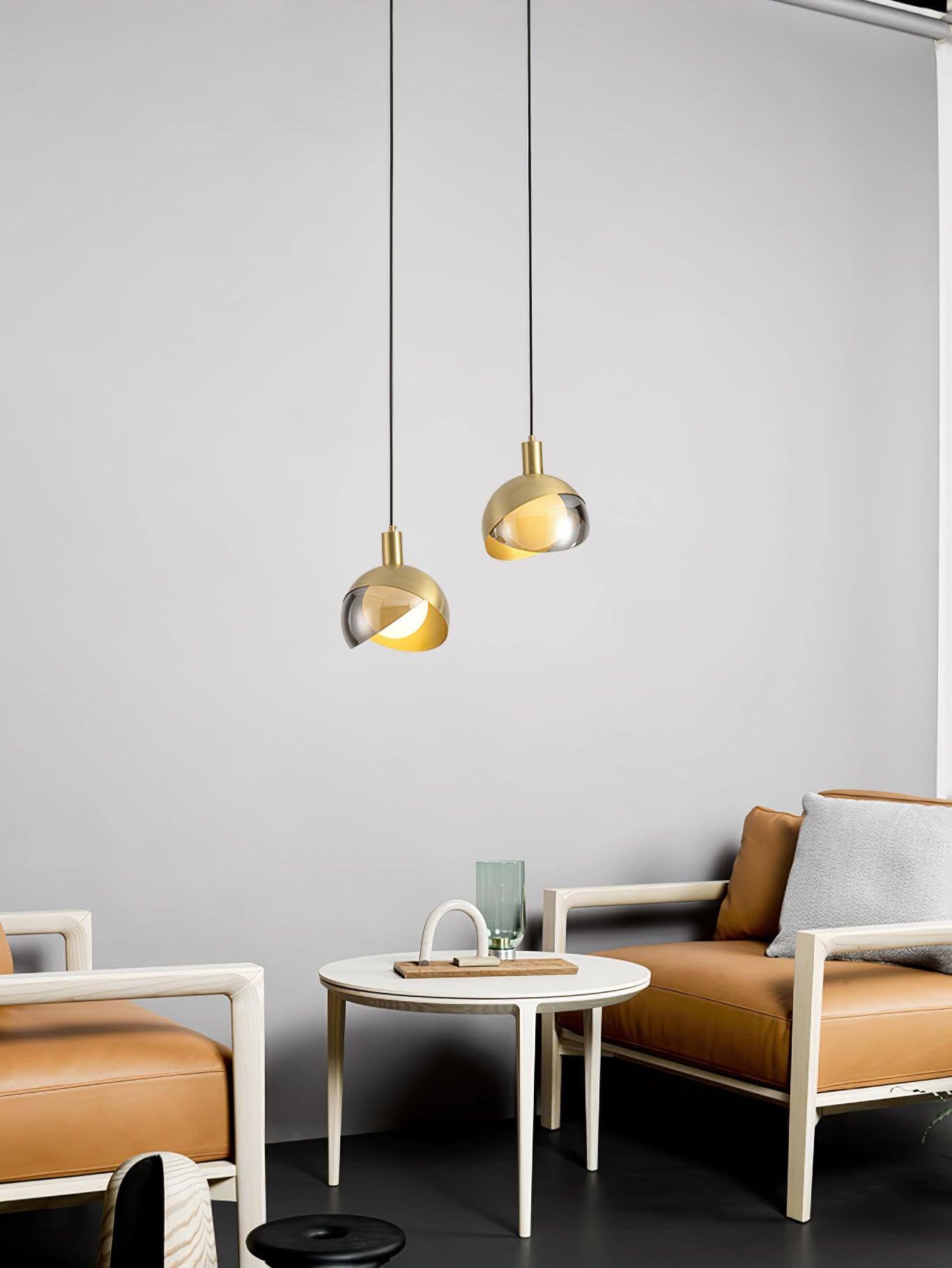 Customizable Chrome Hanging Lamp with Clear Glass Shade