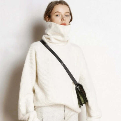 Warm Ladies Crew Neck Knit Sweater