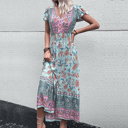 Flowy Long Viscose Dress - Luxivelle