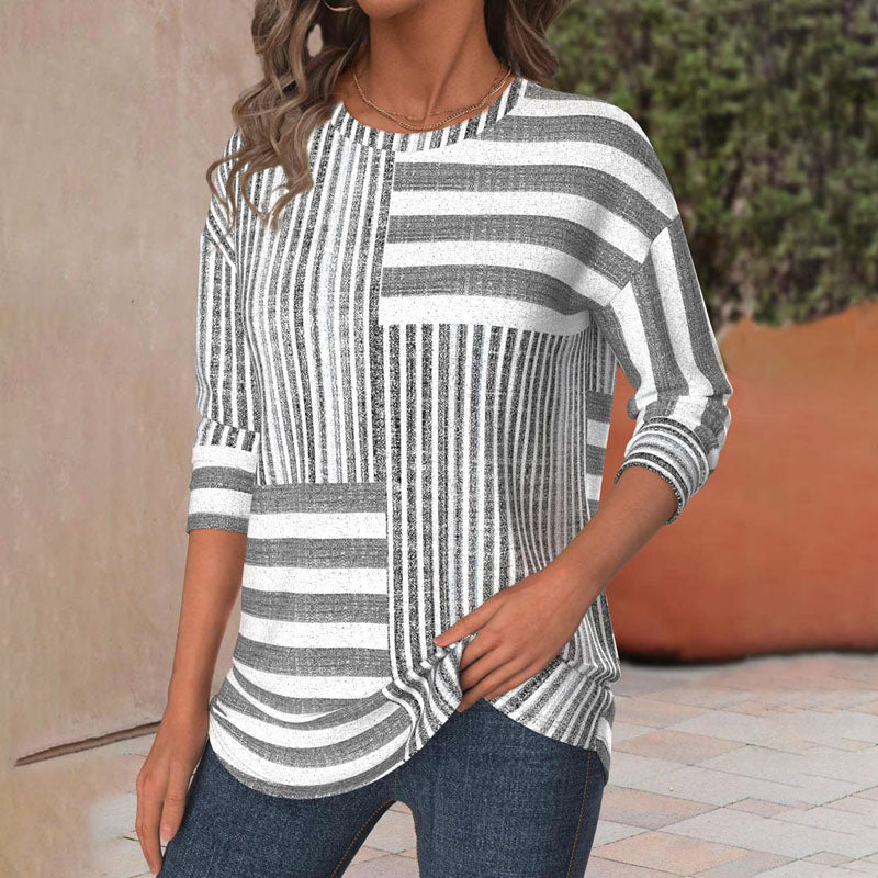 Casual Striped Relaxed Fit Top