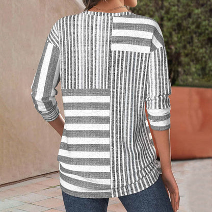 Casual Striped Relaxed Fit Top