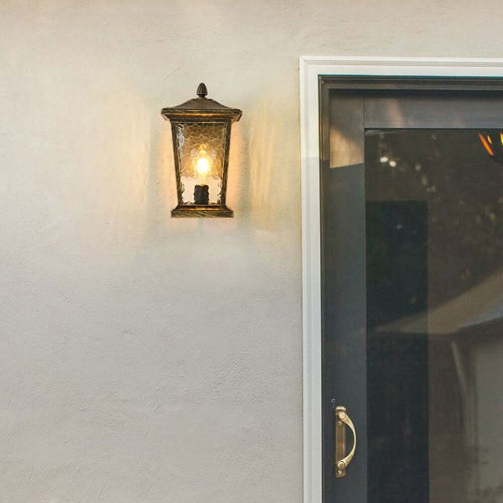 Rustic Weatherproof Exterior Wall Light, Glass Cover