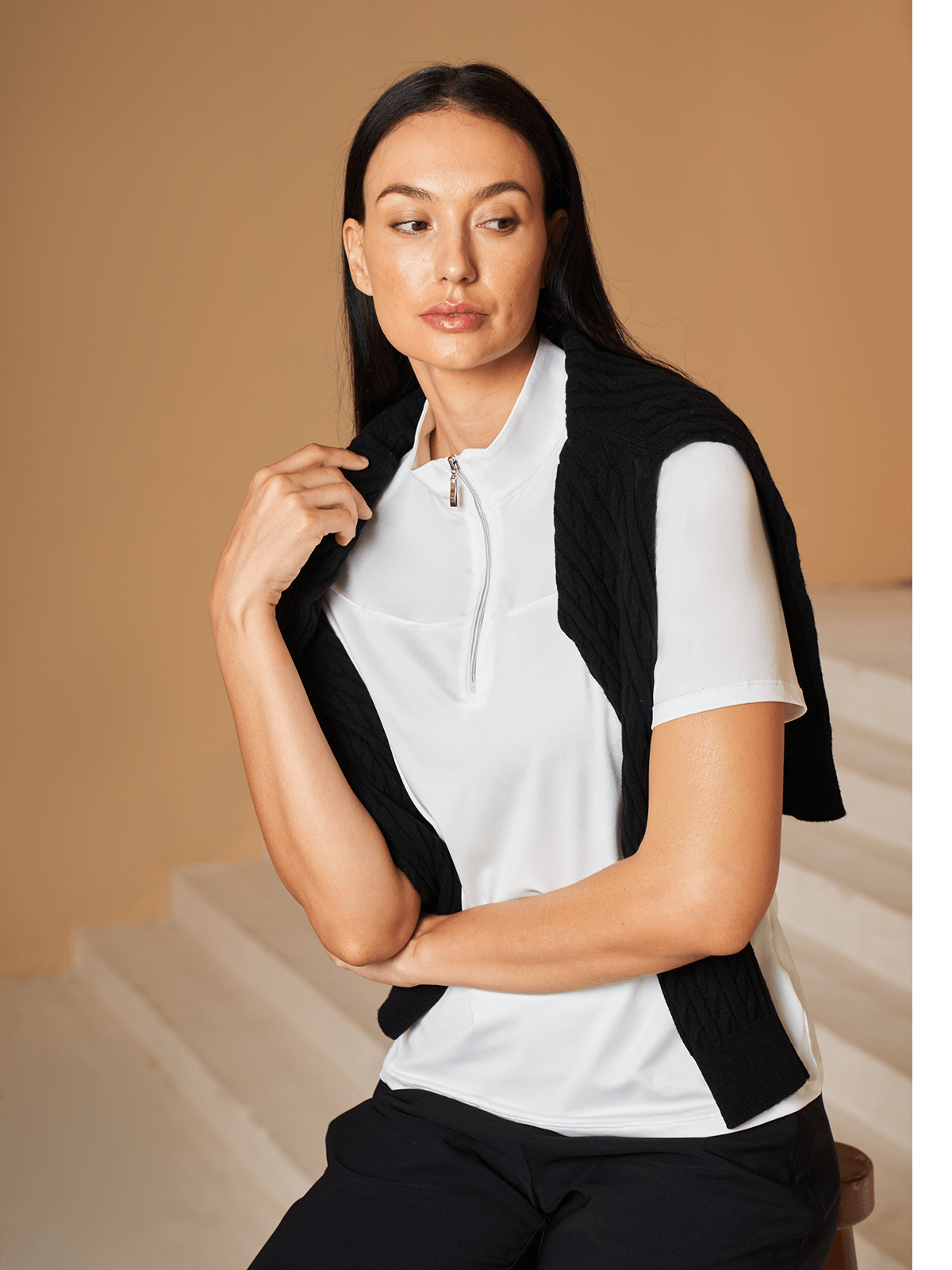 Premium Golf Quarter Zip UPF 50+ Polo Shirt