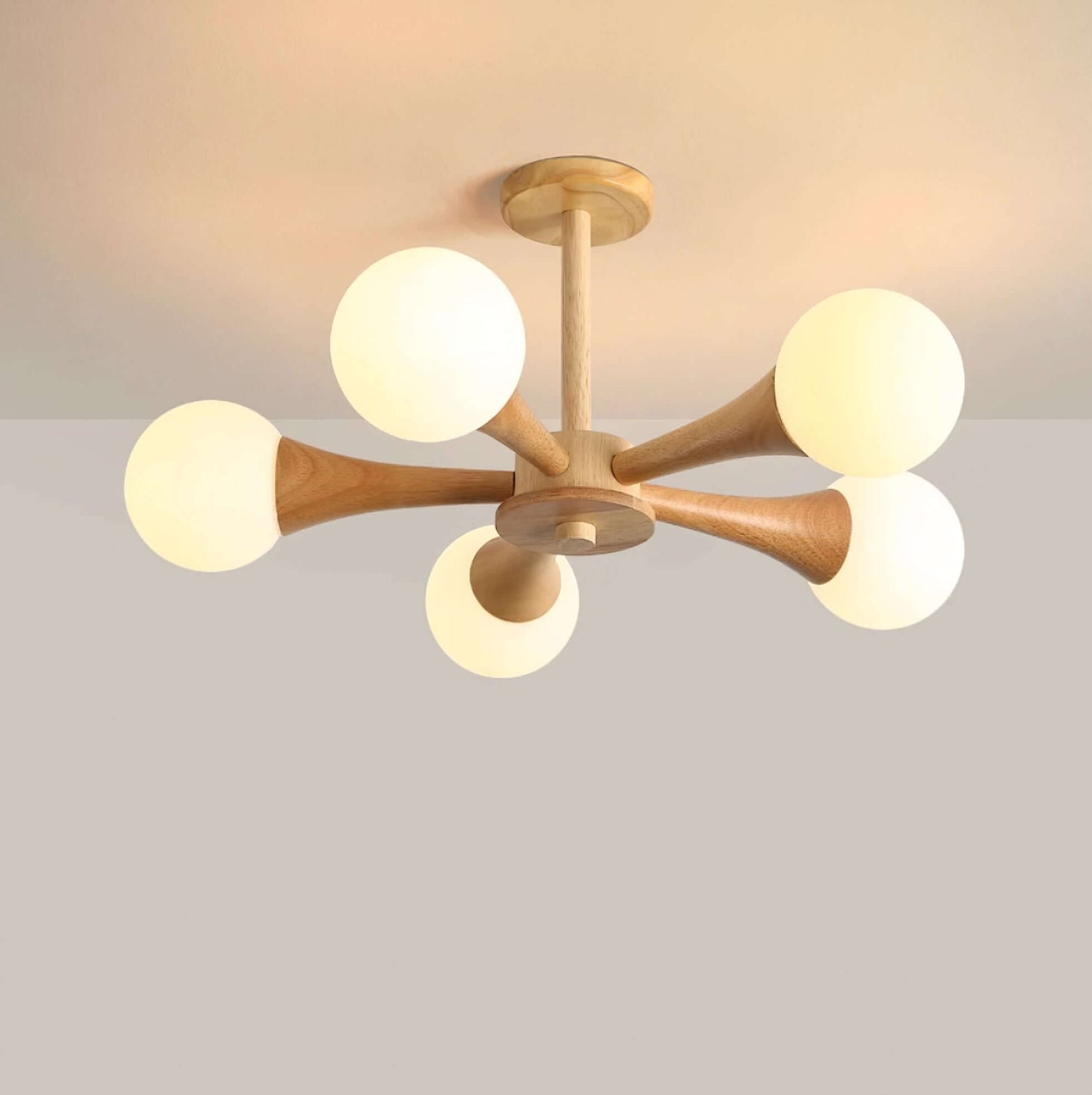 Luxury Wood and Glass Pendant Light