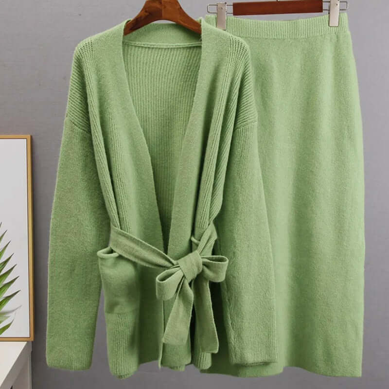 Comfy Knit 2 Piece Skirt Outfit for Women