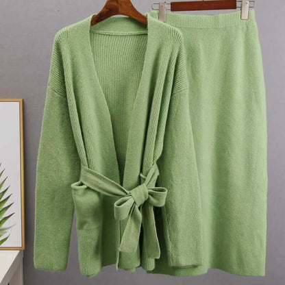 Comfy Knit 2 Piece Skirt Outfit for Women
