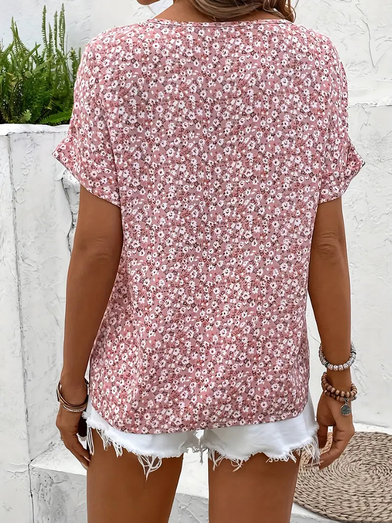 Elegant Flower Pattern Women's Blouse