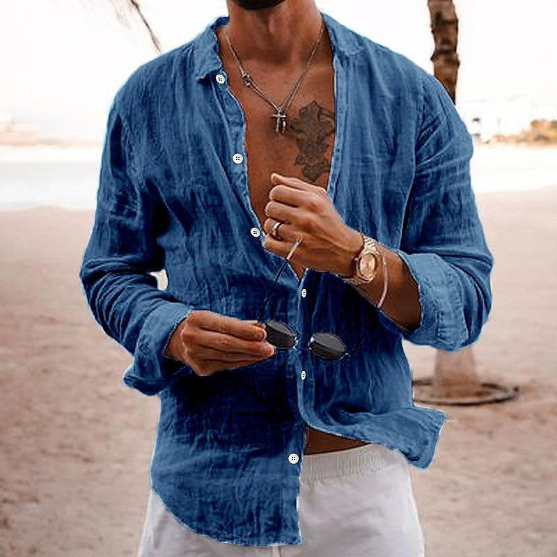 Lightweight Mens Long Sleeve Casual Summer Shirt
