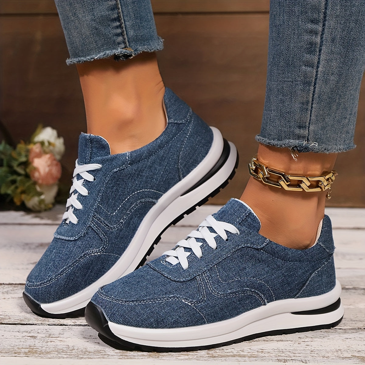 Soft Casual Blue Jeans Shoes - Luxivelle