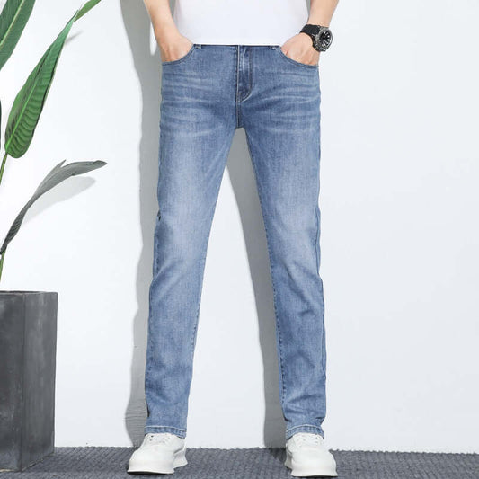 Classic Fit Straight Leg Jeans - Luxivelle