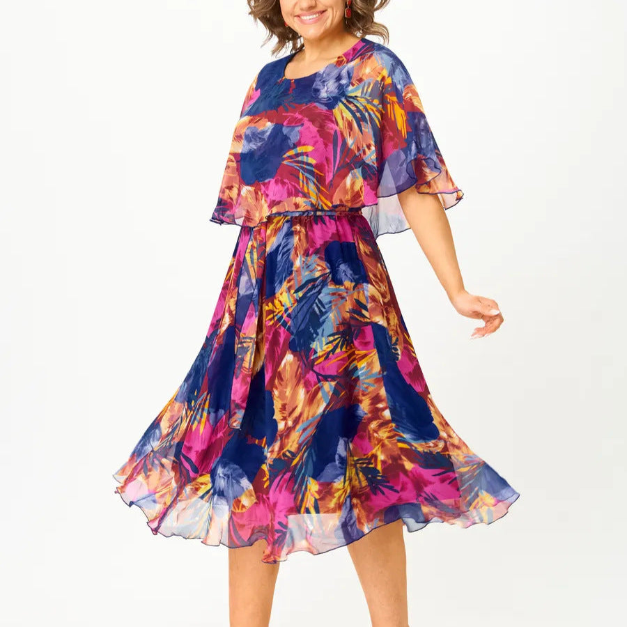 Flowy Chiffon Dress with Belly Support