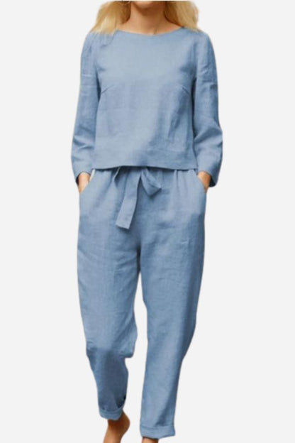 Bella | Two Piece Set for Women - Linen Co Ord Set-6