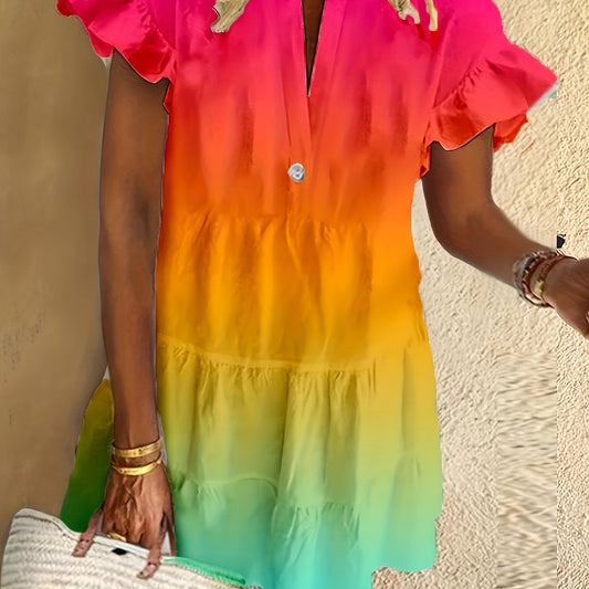 Beautiful Rainbow Party Dress - Luxivelle