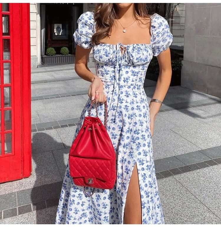 Beautiful Floral Sundress - Casual Midi Dress