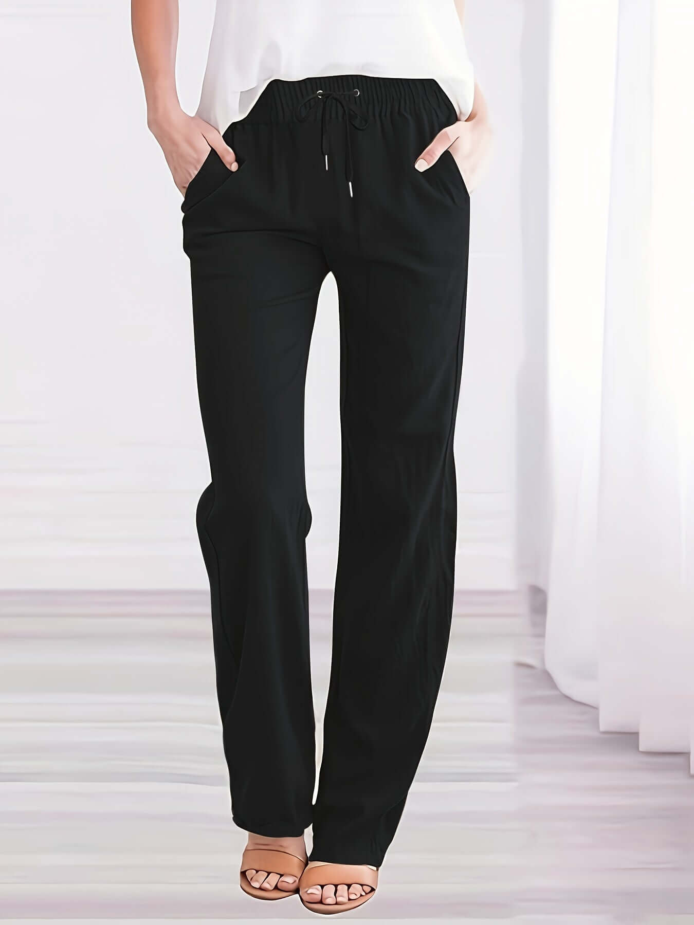 Comfortable Loose Fit Women's Trousers with Pockets - Luxivelle
