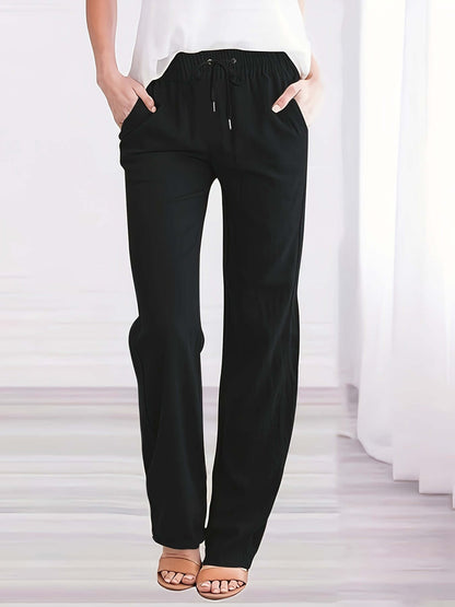 Comfortable Loose Fit Women's Trousers with Pockets - Luxivelle