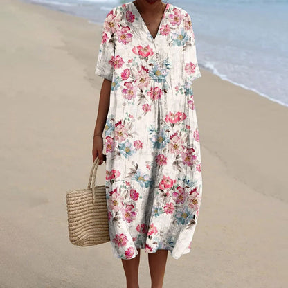 Classic Floral Women's Party Dress - Luxivelle