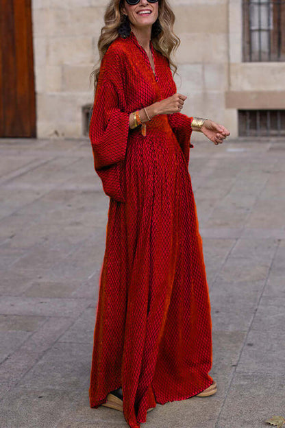 Ladies Loose Fit V Neck Dress