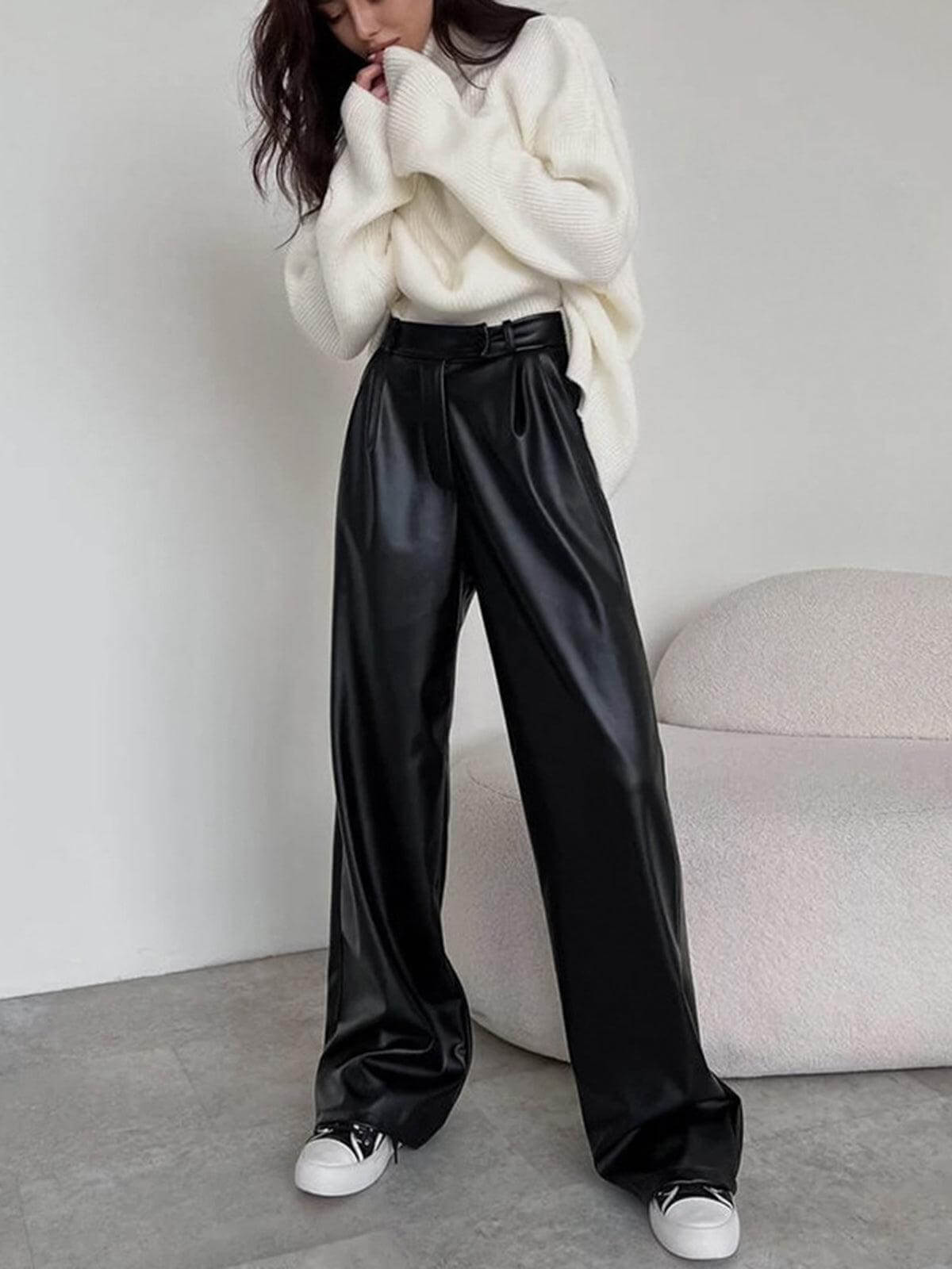 Ladies Comfortable Faux Leather Pants
