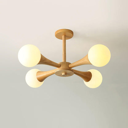 Luxury Wood and Glass Pendant Light