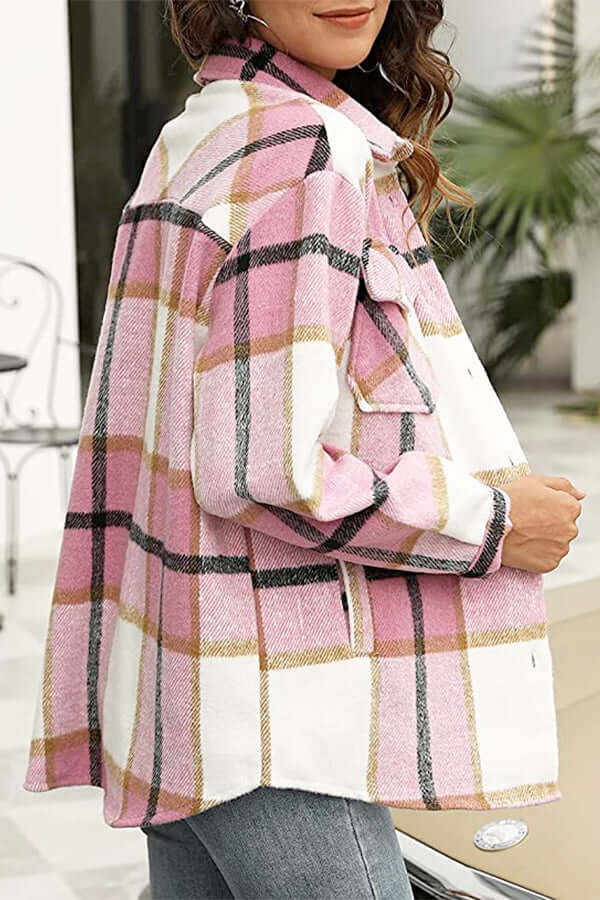 Relaxed Fit Plaid Shirt for Women